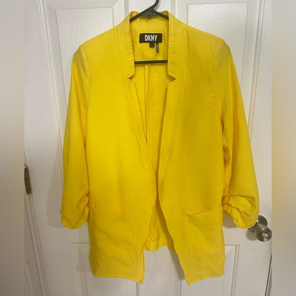 DKNY Women's Vibrant Yellow Blazer - Picture 1 of 6